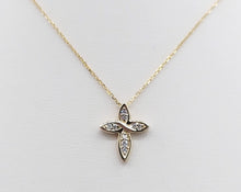Load image into Gallery viewer, Diamond Cross necklace - 14K Yellow Gold