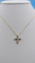 Load image into Gallery viewer, Diamond Cross necklace - 14K Yellow Gold