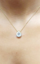 Load image into Gallery viewer, Teardrop Pear Shaped Crystal Necklace - Sterling Silver - Rebecca