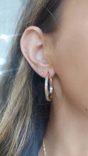 Load image into Gallery viewer, 1" Tri Color Diamond Cut Hoops - 14K Gold