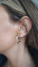 Load image into Gallery viewer, Square Diamond-Cut Hoop Earrings - 14K