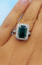 Load image into Gallery viewer, 3.3 Carat Emerald &amp; Diamond Ring - 14k White Gold
