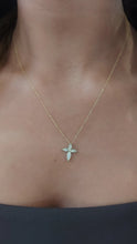 Load image into Gallery viewer, Diamond Cross necklace - 14K Yellow Gold