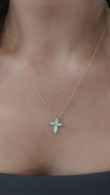 Load image into Gallery viewer, Diamond Cross necklace - 14K Yellow Gold