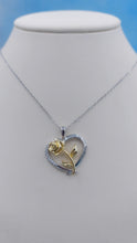 Load image into Gallery viewer, Heart Necklace w/Rose Charm- Sterling Silver - Rebecca