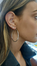 Load image into Gallery viewer, 2" Polished Finish Sterling Silver Thin Hoops- Rebecca