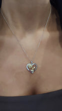 Load image into Gallery viewer, Heart Necklace w/Rose Charm- Sterling Silver - Rebecca