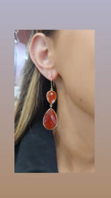 Load image into Gallery viewer, Carnelian Drop Earrings - 14K Yellow Gold