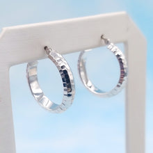 Load image into Gallery viewer, Diamond Cut White Gold Hoops - 14K White Gold