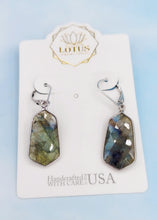 Load image into Gallery viewer, Labradorite Dea Drop Earrings - Lotus Jewelry