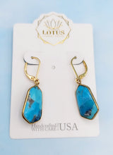 Load image into Gallery viewer, Turquoise Dea Drop Earrings - Lotus Jewelry