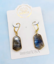 Load image into Gallery viewer, Labradorite Dea Drop Earrings - Lotus Jewelry