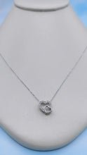 Load image into Gallery viewer, Double Diamond Heart Necklace - 14K White Gold .08 Carats