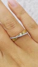 Load image into Gallery viewer, Two Tone Diamond &amp; Gold Layered Band - 18K Yellow &amp; White Gold
