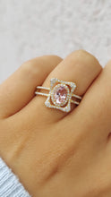 Load image into Gallery viewer, Oval Morganite &amp; Diamond Ring - 18K Yellow Gold