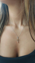Load image into Gallery viewer, Citrine and Diamond Cross &amp; Chain - 14K Gold