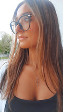 Load image into Gallery viewer, Citrine and Diamond Cross &amp; Chain - 14K Gold