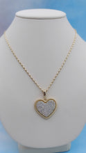 Load image into Gallery viewer, Pave Heart Statement Necklace on Razza Chain - 14K Yellow Gold