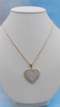 Load image into Gallery viewer, Pave Heart Statement Necklace on Razza Chain - 14K Yellow Gold