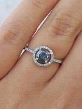 Load image into Gallery viewer, Salt &amp; Pepper Diamond Ring- 14K White Gold