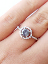 Load image into Gallery viewer, Salt &amp; Pepper Diamond Ring- 14K White Gold