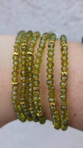 Peridot with Gold Accents  - Crystal Stacker