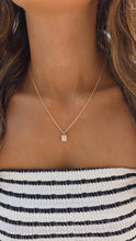 Load image into Gallery viewer, Emerald Cut CZ Pendant Necklace-14K Yellow Gold