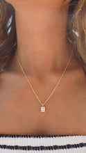 Load image into Gallery viewer, Emerald Cut CZ Pendant Necklace-14K Yellow Gold