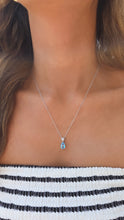 Load image into Gallery viewer, Blue Topaz Pear Shaped Necklace-14K White Gold