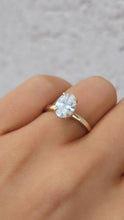 Load image into Gallery viewer, Lab Created 1.48 Oval Diamond Engagement Ring with Hidden Halo - 14K Yellow Gold