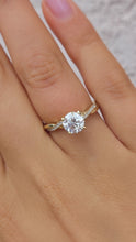 Load image into Gallery viewer, 1.07 Carat Round Diamond Engagement Ring  - 14K Yellow Gold - GIA Certified