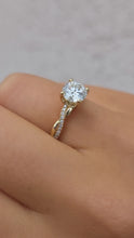 Load image into Gallery viewer, 1.07 Carat Round Diamond Engagement Ring  - 14K Yellow Gold - GIA Certified