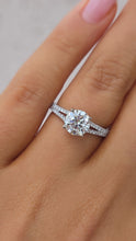 Load image into Gallery viewer, 1.30 Carat Diamond Engagement Ring with Split Shank Band - 14K White Gold - GIA Certified Diamond