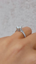 Load image into Gallery viewer, 1.30 Carat Diamond Engagement Ring with Split Shank Band - 14K White Gold - GIA Certified Diamond