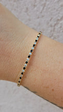 Load image into Gallery viewer, Diamond &amp; Black Onyx Flex Bangle - 14k Gold