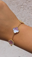 Load image into Gallery viewer, Pink Mother of Pearl Clover Bracelet