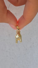 Load image into Gallery viewer, Italian Good Luck Malocchio Hand Charm - 14K Yellow Gold