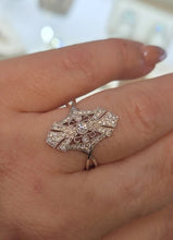 Load image into Gallery viewer, Vintage Style Diamond Ring - 14K White Gold