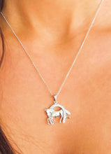 Load image into Gallery viewer, Horse &amp; Horseshoe CZ Pendant - Sterling Silver