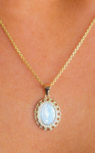 Load image into Gallery viewer, Mother Mary Mother of Pearl &amp; Filigree Necklace - Gold Plated
