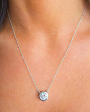 Load image into Gallery viewer, Round CZ Bezel Necklace - Sterling Silver