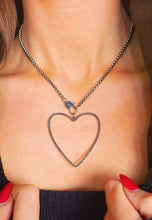 Load image into Gallery viewer, Alora Luxe Clasp with Black Diamond Heart Necklace