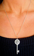 Load image into Gallery viewer, Floral Key Necklace - Sterling Silver - 20 Inch