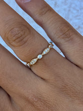 Load image into Gallery viewer, Marquise Shapes and Round Diamond Band - 14K Yellow Gold