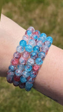 Load image into Gallery viewer, Patriotic Red, White &amp; Blue Crackle Quartz Stacker - Elena Michele