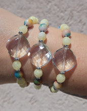 Load image into Gallery viewer, Boho Vibes - Clear Crystal on Tie Dye &amp; Yellow Jade Limited Edition Bracelet - Marie's 2026 TJazelle Exclusive