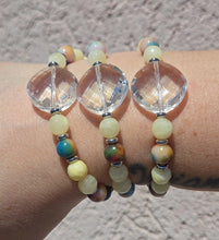 Load image into Gallery viewer, Boho Vibes - Clear Crystal on Tie Dye &amp; Yellow Jade Limited Edition Bracelet - Marie's 2026 TJazelle Exclusive