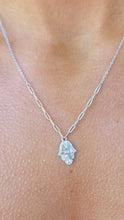 Load image into Gallery viewer, Fluted Hamsa Necklace - Sterling Silver