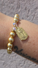 Load image into Gallery viewer, St. Jude Champagne Pearl Religious Stash Bracelet