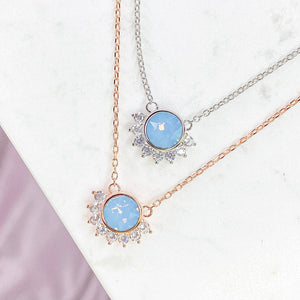 "Lois" Necklace in Air Blue Swarovski®